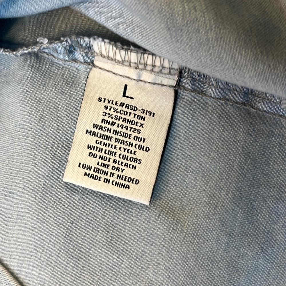 American Bazi Los Angeles ZIPPER FRONT CLOSURE DENIM BODYCON DRESS Large New - Picture 11 of 11